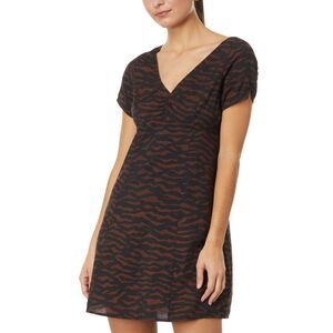 Madewell V-Neck Mini Dress Abstract Animal True Black – Size 2